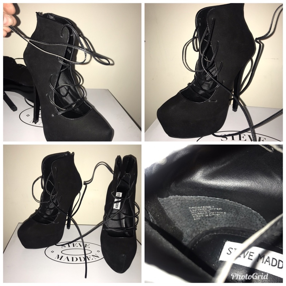 ❤️SOLD❤️Steve Madden Black Heels Size 7 - Picture 1 of 8